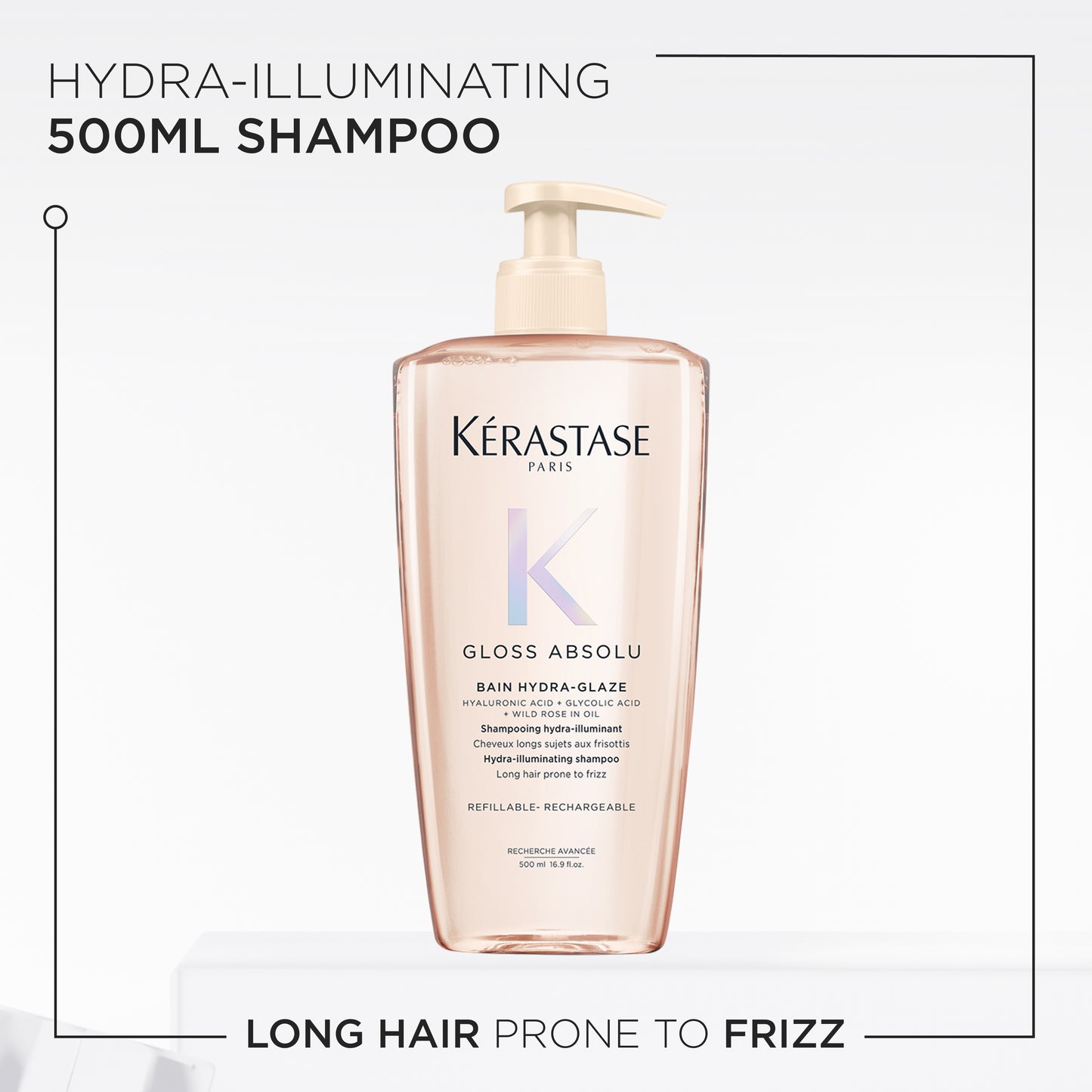 Kérastase Gloss Absolu Bain Hydra-Glaze Anti-Frizz Shampoo - Refillable Bottle 500ml