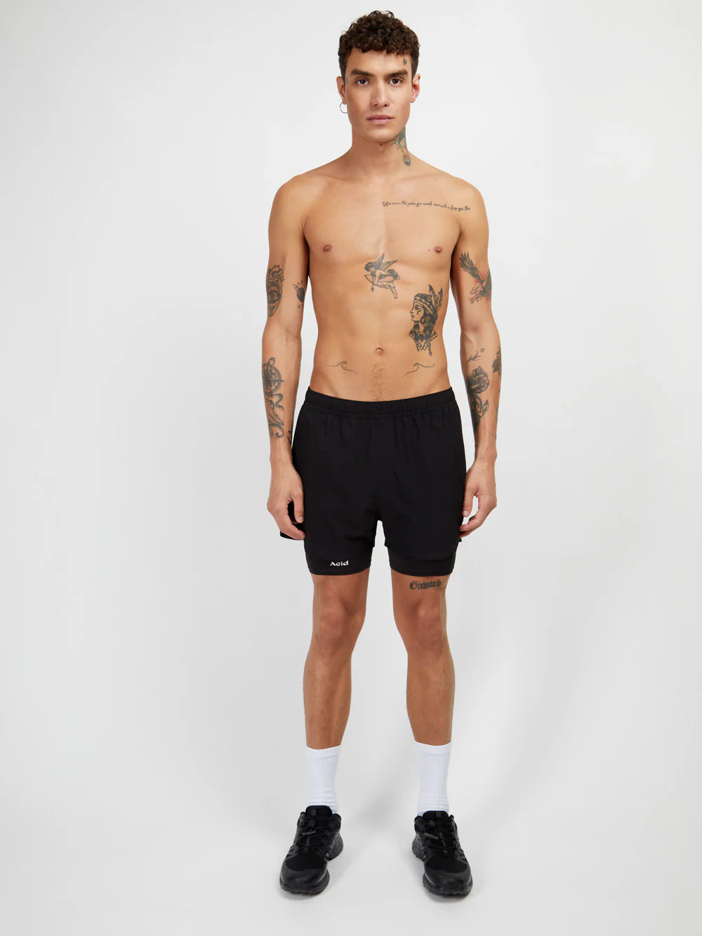 Acid Running 2-in-1 Shorts - Black