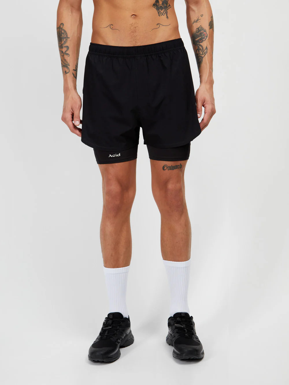 Acid Running 2-in-1 Shorts - Black