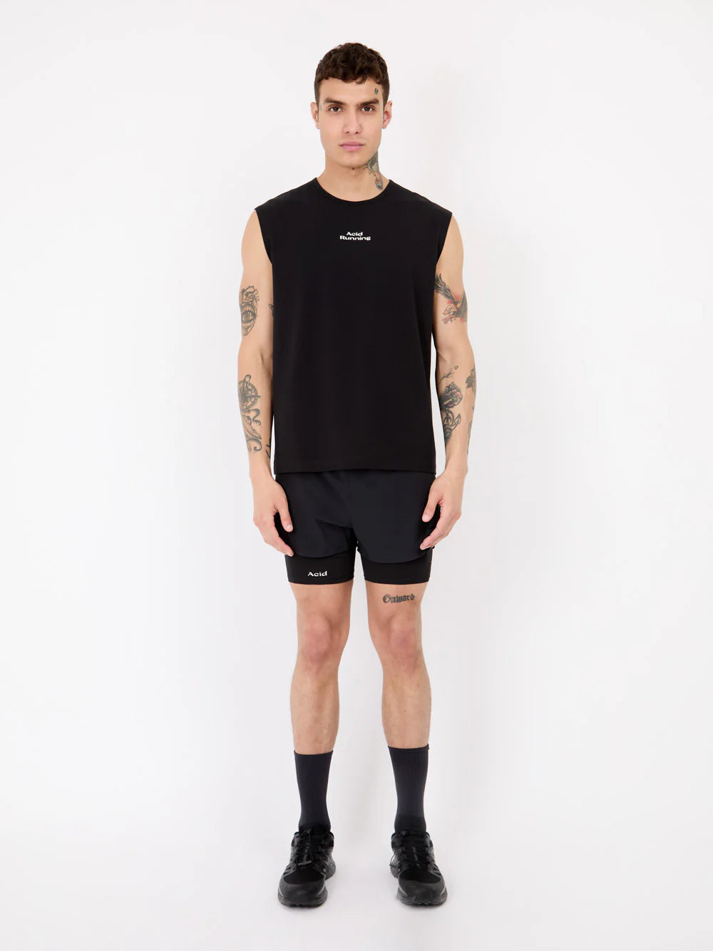 Acid Running Logo Tank - Black