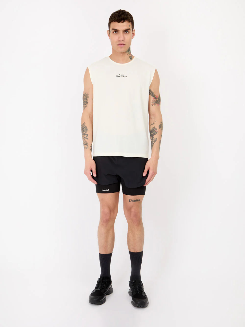 Acid Running Logo Tank - Bone