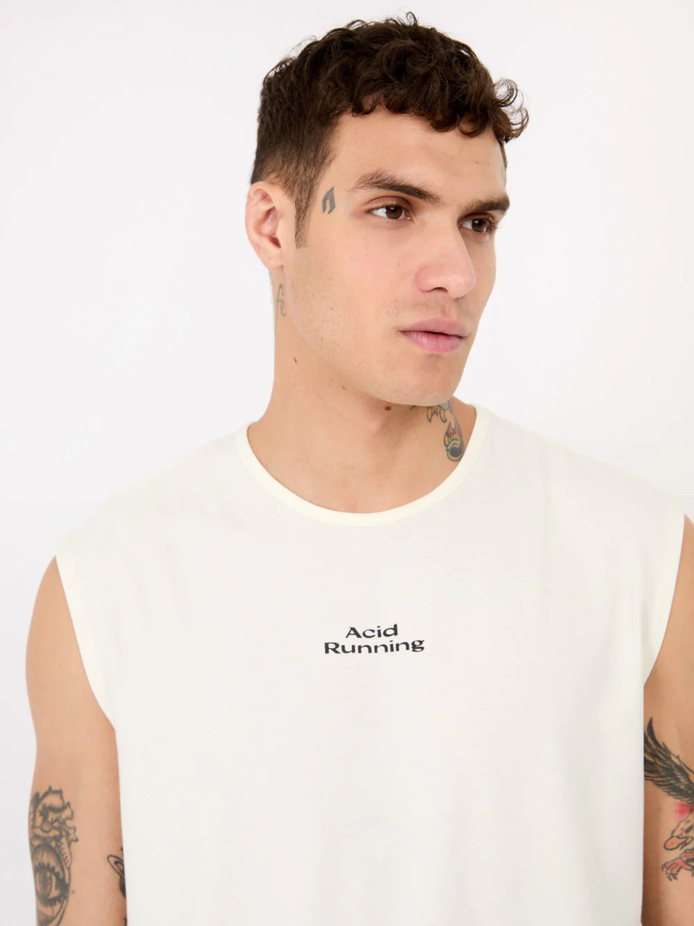 Acid Running Logo Tank - Bone