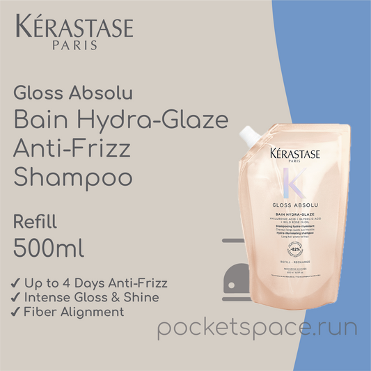 Kérastase Gloss Absolu Bain Hydra-Glaze Anti-Frizz Shampoo - Refill 500ml